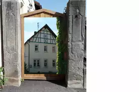 Hausansicht Ferienhaus im weiÃen Lamm Aidhausen